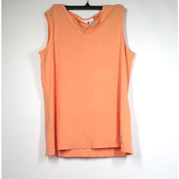 Liz Claiborne Lizwear Jeans V Neck Tank Top Peach Women M - Picture 1 of 3